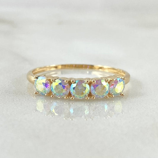 Anillo Linea Tupida 2.1gr / T8 / Nac.Esp. Oro 18K