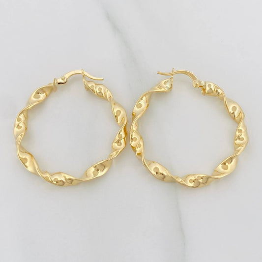 Hoop Earrings Demi 3.05 g / 1 1/2 in 18K Yellow Gold