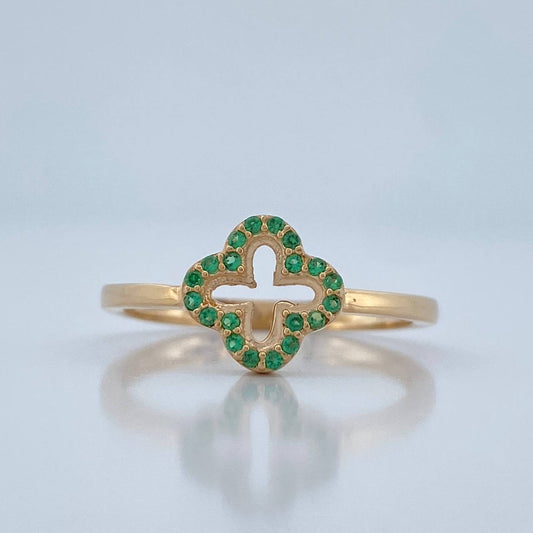 Anillo Trebol 2.2gr / T7 3/4 / Oro Amarillo 18K %