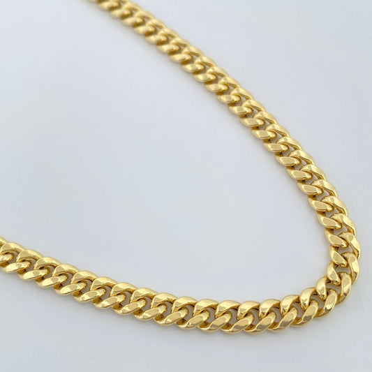 Cadena Cubana 10.05gr / 24 1/4 in / 4.45mm Oro Amarillo +1 14K Italy $