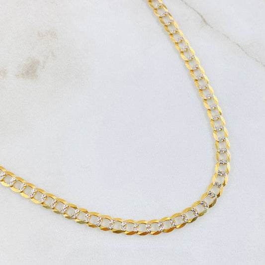 Cuban Links 15.05gr / 21 3/4 in / Two Tone Yellow White +3 18K