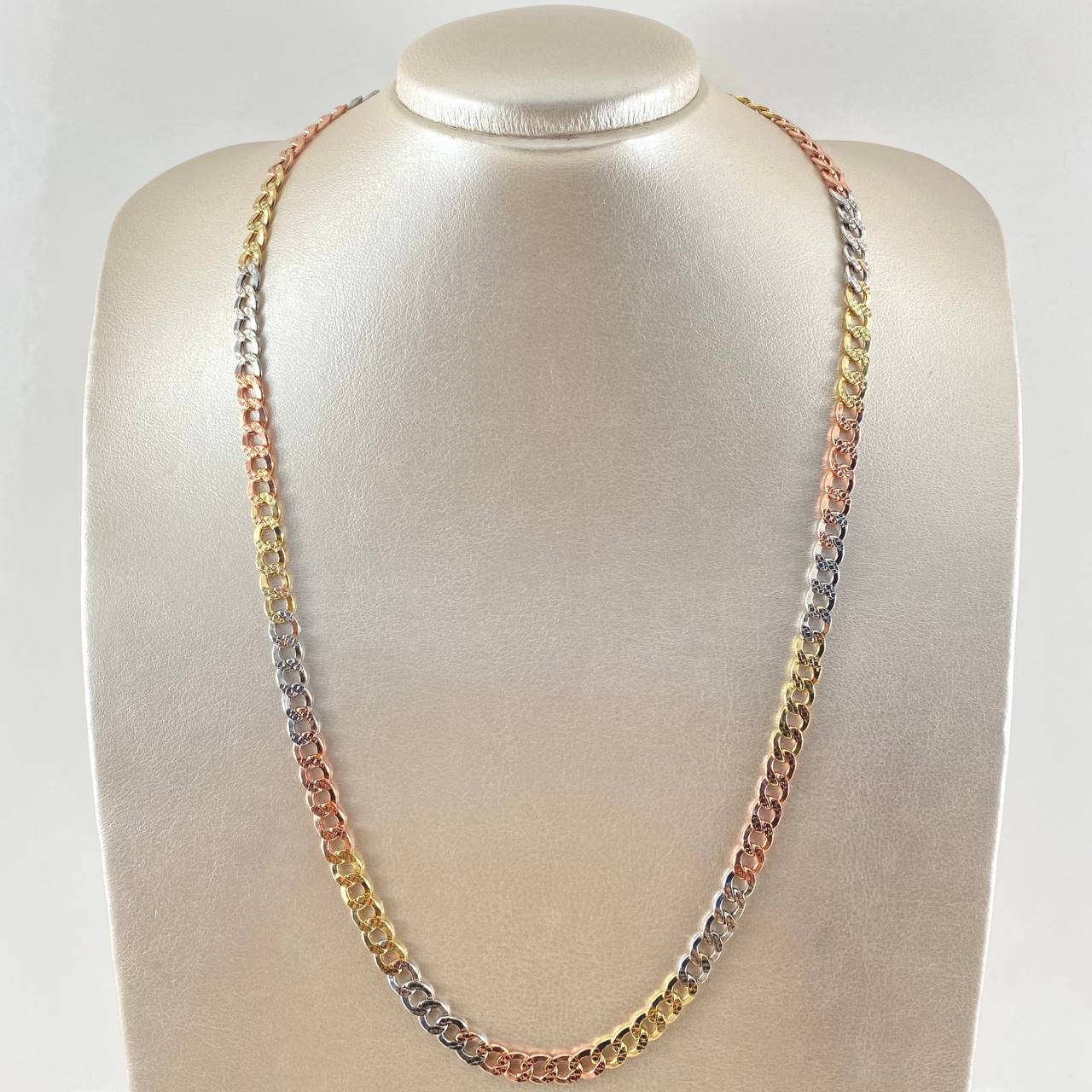 Cadena Cubana 20gr / 23 1/2 in / Tres Oros 14K Italy Cadena Cubana 20gr / 23 1/2 in / Tres Oros 14K Italy