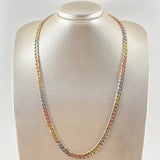Cadena Cubana 20gr / 23 1/2 in / Tres Oros 14K Italy Cadena Cubana 20gr / 23 1/2 in / Tres Oros 14K Italy