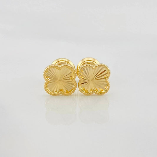 Topos Trebol Diamantado 0.95 g / in / 3 mm Oro Amarillo 18K