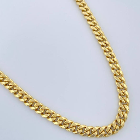 Cadena Cubana 10.6gr / 26 1/4 in / 4.4mm Oro Amarillo +1 14K Italy %