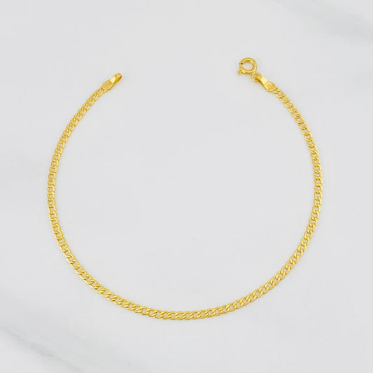 Pulso Cubano 1g / 7 1/2 in / 2mm Oro Amarillo 18K