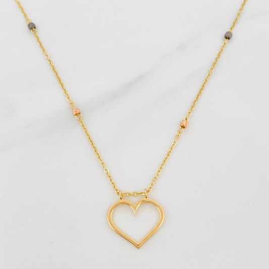 Cadena Aro Seguido Corazon 4.1 g / 18 1/4 in / 2.6 mm Tres Oros 18K