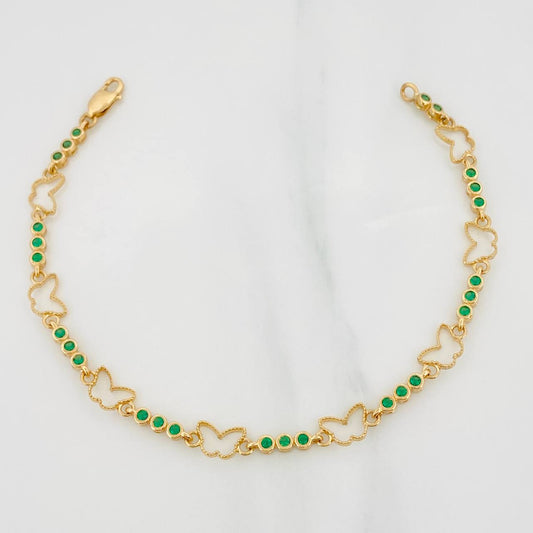 Tennis Bracelet Butterfly 5.45g / 7 in / 2.6mm Yellow Gold 18K