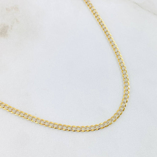 Cuban Links 5.95gr / 21 3/4 in / Two Tone Yellow White 18K +3