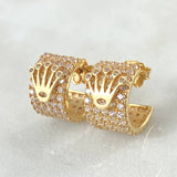 Hoop Earrings Curved Line Crown 6.5gr / 1.5cm / 18K Gold Hoop Earrings Curved Line Crown 6.5gr / 1.5cm / 18K Gold