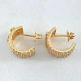Hoop Earrings Curved Line Crown 6.5gr / 1.5cm / 18K Gold Hoop Earrings Curved Line Crown 6.5gr / 1.5cm / 18K Gold