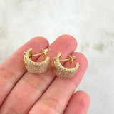 Hoop Earrings Curved Line Crown 6.5gr / 1.5cm / 18K Gold Hoop Earrings Curved Line Crown 6.5gr / 1.5cm / 18K Gold