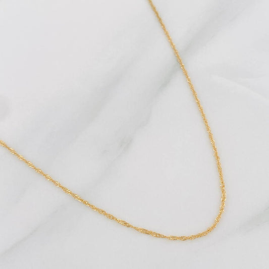 Singapore Chain 0.85g / 20 in / 0.8mm Yellow Gold 18K