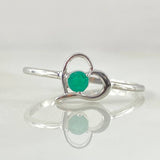 Anillo Corazón Vacío Esmeralda 12pts 1.5gr / T7 1/2 / Oro 18K Anillo Corazón Vacío Esmeralda 12pts 1.5gr / T7 1/2 / Oro 18K