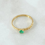 Anillo Aro Seguido Parcial Esmeralda 18pts 1.45gr / T6 3/4 / Oro 18K Anillo Aro Seguido Parcial Esmeralda 18pts 1.45gr / T6 3/4 / Oro 18K