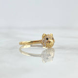Bear Head Ring 1.75gr / Size 7 3/4 / White-Black Zircons Yellow Gold Bear Head Ring 1.75gr / Size 7 3/4 / White-Black Zircons Yellow Gold