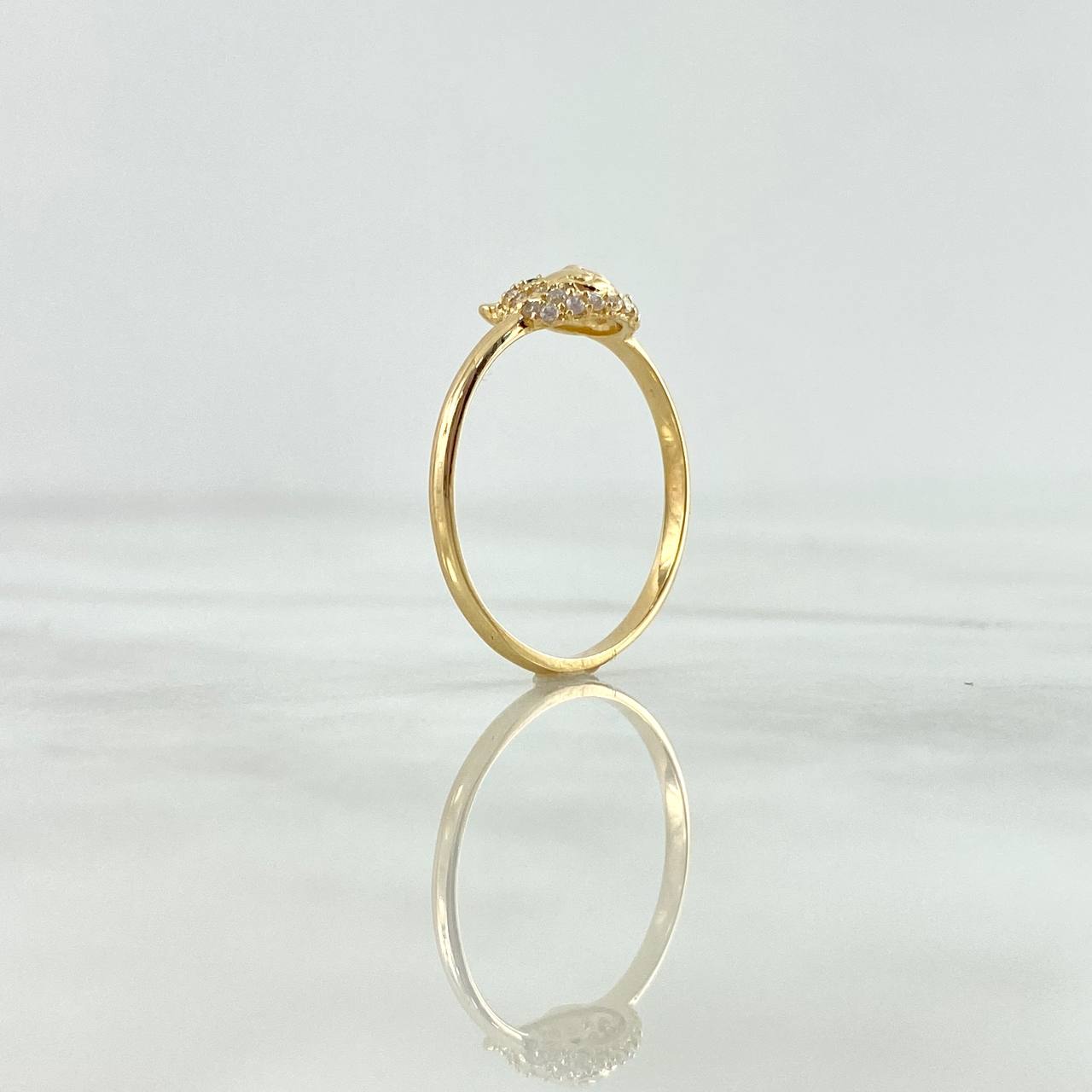 Bear Head Ring 1.75gr / Size 7 3/4 / White-Black Zircons Yellow Gold Bear Head Ring 1.75gr / Size 7 3/4 / White-Black Zircons Yellow Gold