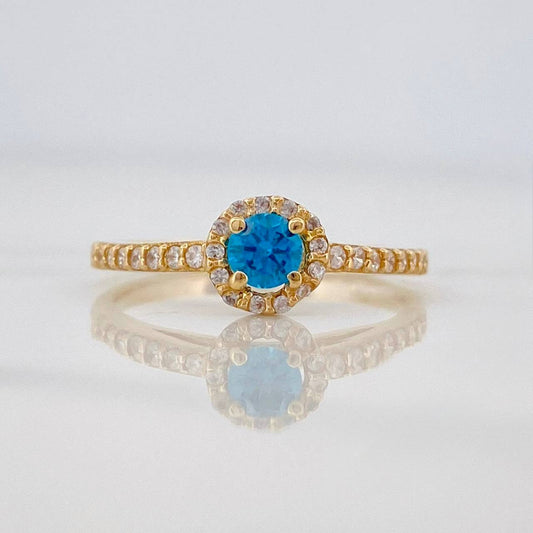 Circular Halo Ring 2.3 g / Size 7 Yellow Gold 18K