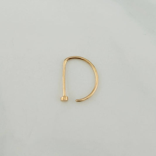 Flat Head Arch Piercing 0.35 g / 1/2 in 18K Yellow Gold