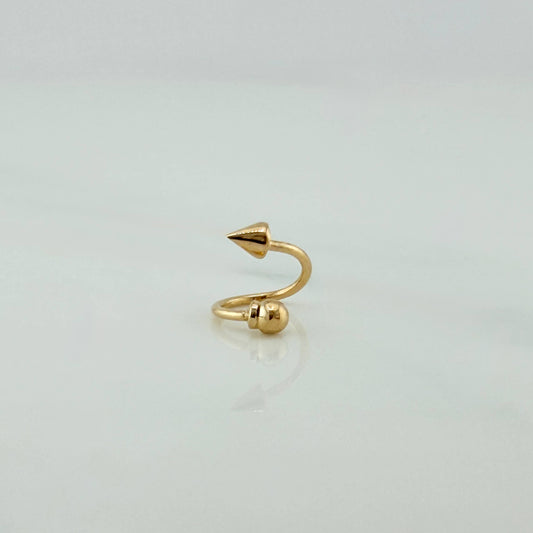 Arrowhead Spiral Bead Piercing 0.6 g / 1/2 in 18K Yellow Gold