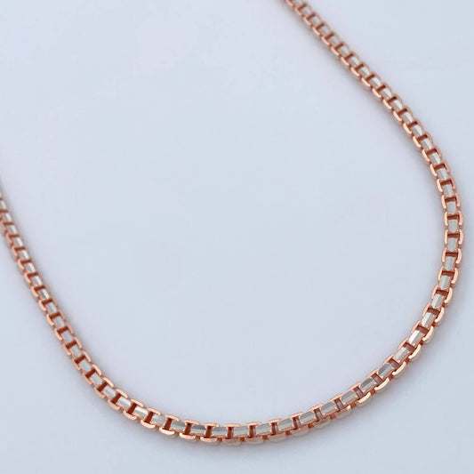 Cadena Veneciana 14.25gr / 23 3/4 in / 2.06mm Dos Oros Blanco Rosa +3 18K $