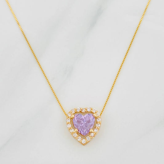 Venetian Chain Set + Moissanite Heart Pendant 1.02 Qts / 2.45g / 16 in Yellow Gold 18K