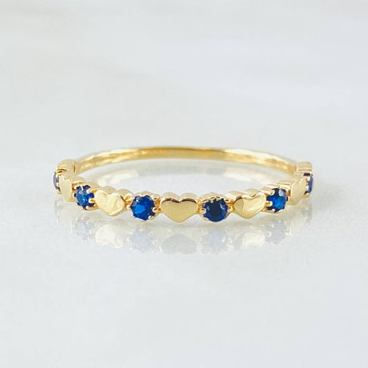 Anillo Corazones Intercalados 2.2gr / T7 1/4 / Oro Amarillo 18K