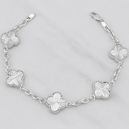 Pulso Aro Seguido Trebol 16.75g / 8 in / 3mm Plata 925