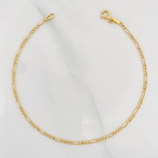 Figaro Bracelet 1g / 7 3/4 in / 1.9mm Yellow Gold 18K