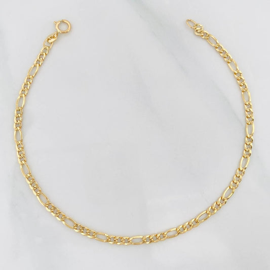 Figaro Bracelet 0.95g / 7 1/2 in / 2.5mm Yellow Gold 18K