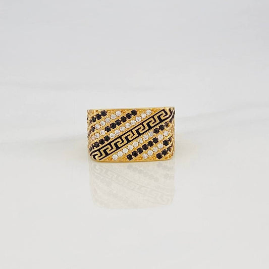 Anillo Tribal 7.15g / T9 Dos Oros Negro Amarillo 18K