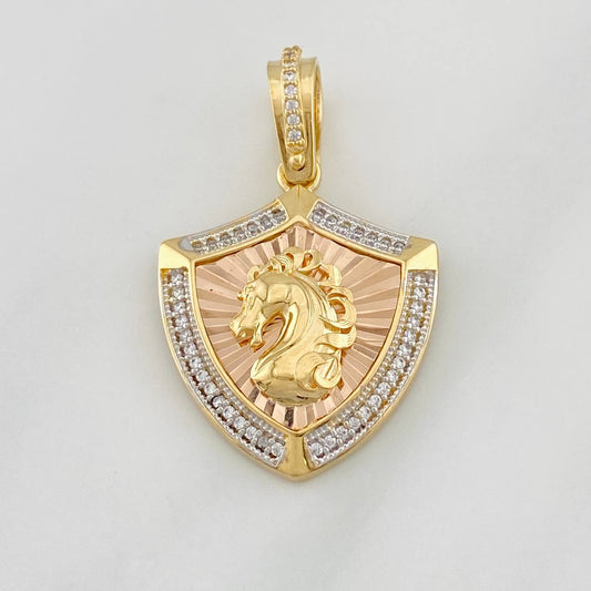Dije Placa Caballo 6.3g / 1 1/4 in Tres Oros 18K