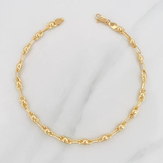 Rustic Bubble Bracelet 4.1g / 8 1/4 in / 3.4mm Yellow Gold 18K