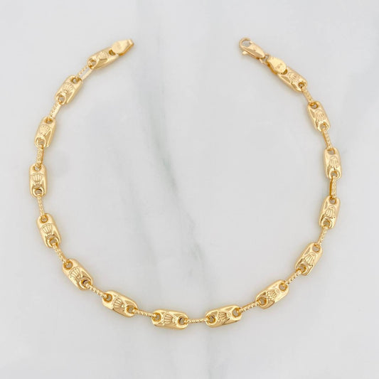 Rustic Crown Bracelet 4.95g / 7 3/4 in / 4.3mm Yellow Gold 18K