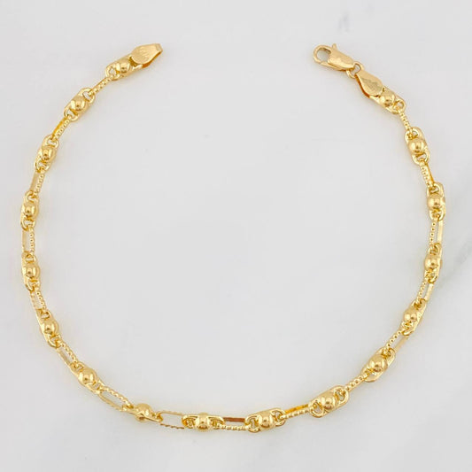 Rustic Bubble Bracelet 3.85g / 7 3/4 in / 3.22mm Yellow Gold 18K