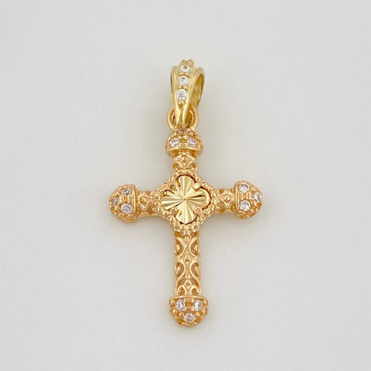 Dije Cruz Trebol 1.3g / 3/4 in Oro Amarillo 18K