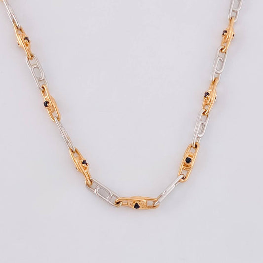 Rustic Chain Assembled Box 18.05g / 25 1/2 in / 2.8mm Two-Tone White and Rose Gold 18K