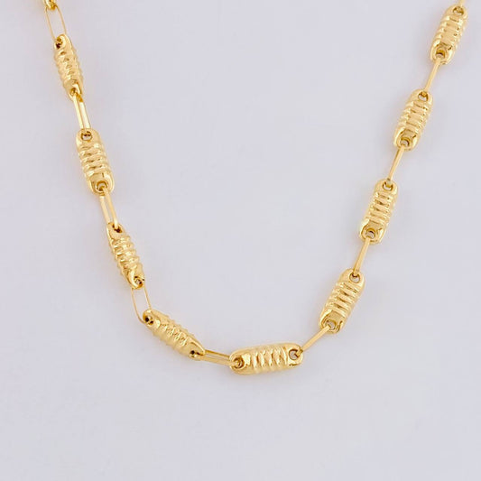 Cadena Rustica Tornillo 6.7g / 24 in / 3.3mm Oro Amarillo 18K
