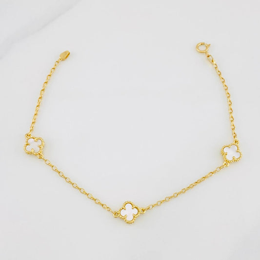 Pulso Rolo Trebol 2.75g / 7 in / 1.29mm Oro Amarillo 18K