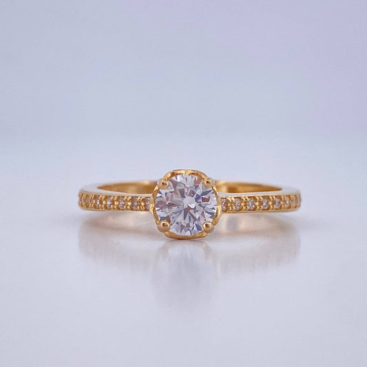Anillo Solitario Corazon 2.5gr / T6 3/4 / Oro Amarillo 18K &