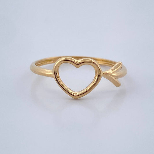 Anillo Silueta Corazon 1.35gr / T6 1/2 / Oro Amarillo 18K %