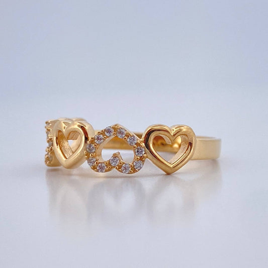 Anillo Corazones 2.55gr / T5 3/4 / Oro Amarillo 18K %