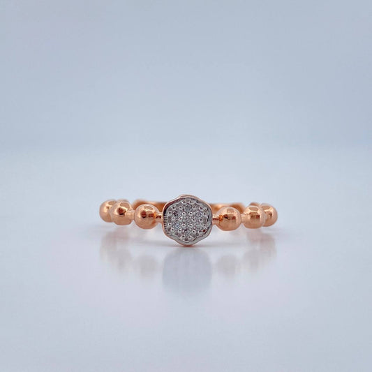 Anillo Exagono 1.6gr / T6 / Oro Rosa Oro Blanco  18K %