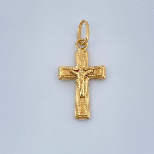 Pendant Cross Christ 0.5gr / 3/4 in / Yellow Gold 18K %