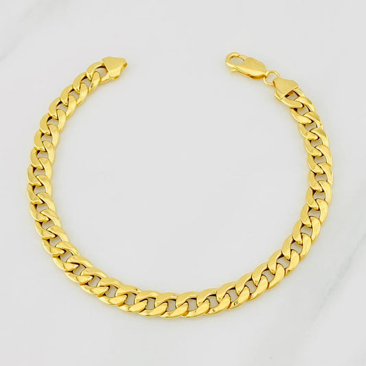 Cuban Links Bracelet 6.1g / 8 1/4 in / 7.1mm Yellow Gold 18K