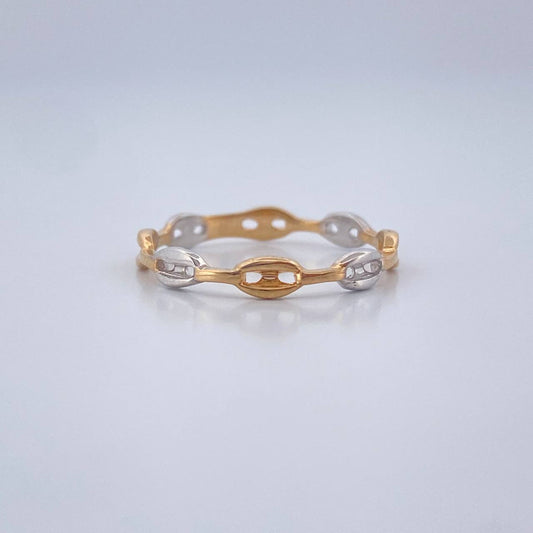 Anillo GC 0.95gr / T4 1/2 / Dos Oros Amarillo Blanco 18K %