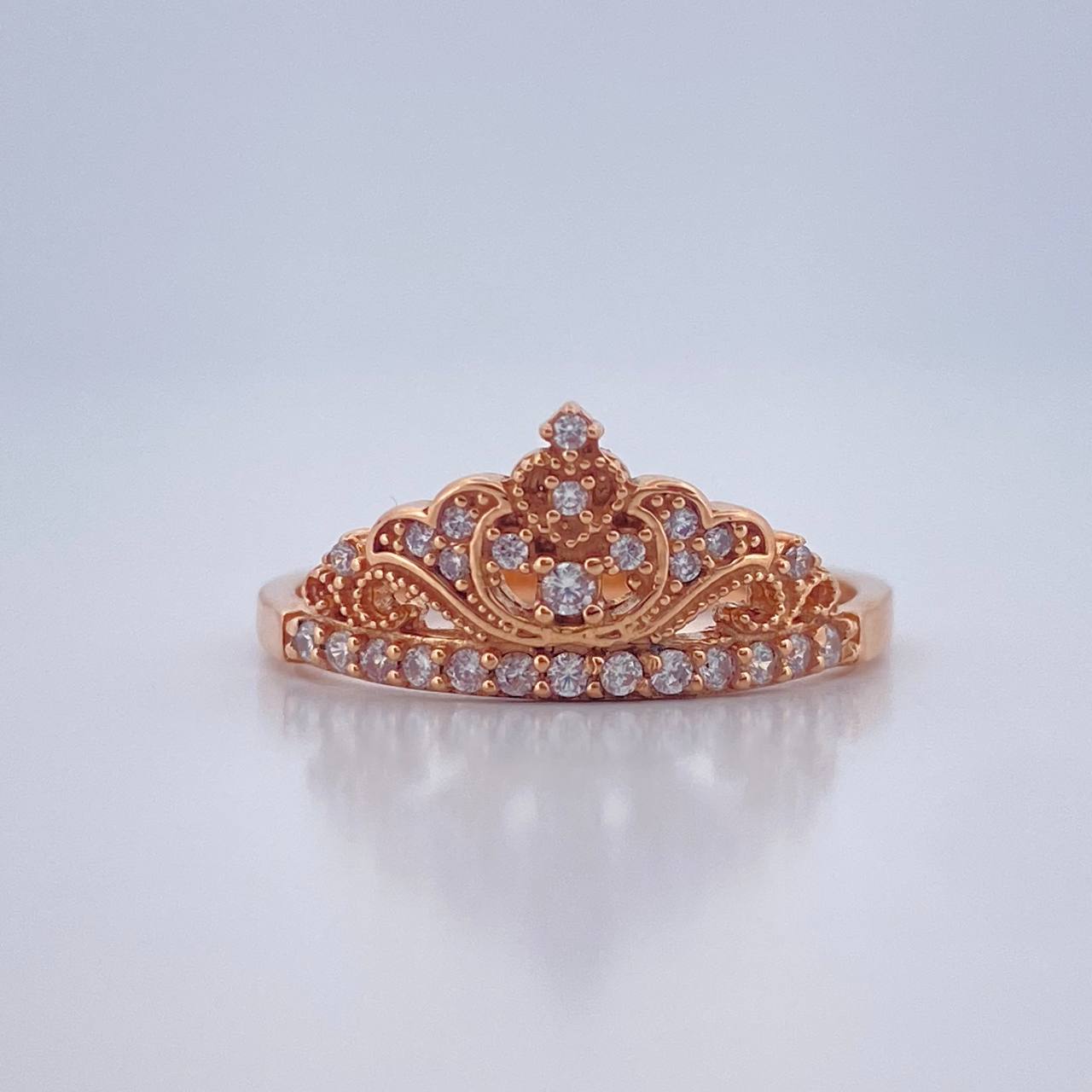 Anillo Corona 2.5gr / T7 1/2 / Oro Rosa 18K % Anillo Corona 2.5gr / T7 1/2 / Oro Rosa 18K %