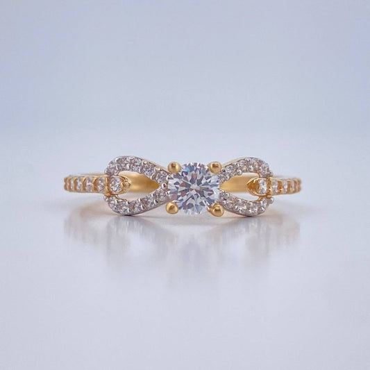 Anillo Solitario Infinito 1.75gr / T7 / Oro Amarillo Oro Blanco 18K %