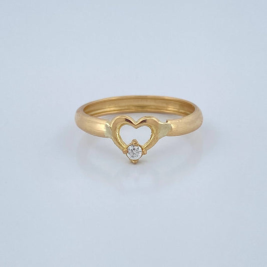 Anillo Corazon 0.75gr / T4 3/4 / Oro Amarillo 18K %
