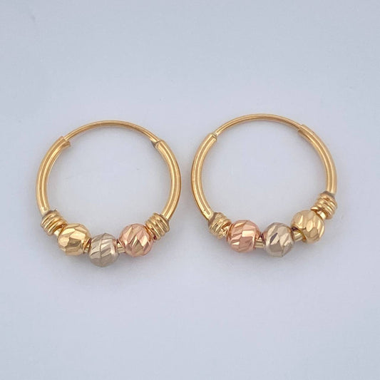 Candongas Trio 0.95gr / 1/2 in / Tres Oros 18K %